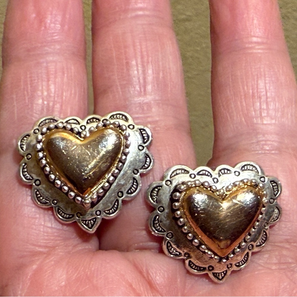 LURE Two Tone Heart Earrings